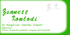 zsanett komlodi business card