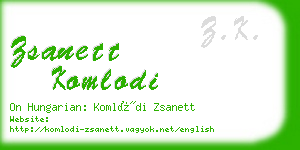 zsanett komlodi business card